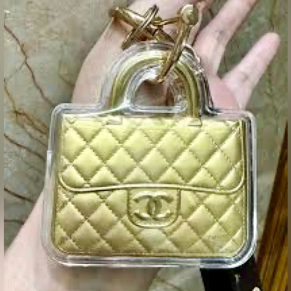 CC Gold Quilted Bag Keychain 💛 - Picture 2 of 4